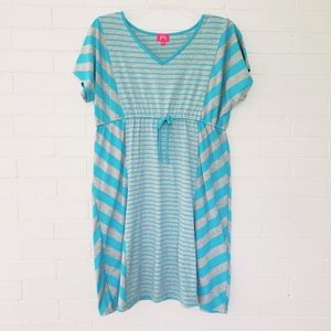 Pinky grey and blue cover up dress size 18.5 girls